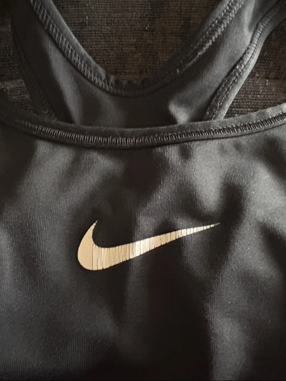 Nike Black Sports Bra with White Swoosh - Picture 7 of 7